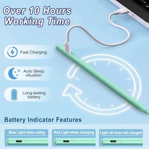 BLEBLE Stylus Pen for iPad 2018-2026 | Fast Charge Apple iPad Pencil-Green thumbnail 2