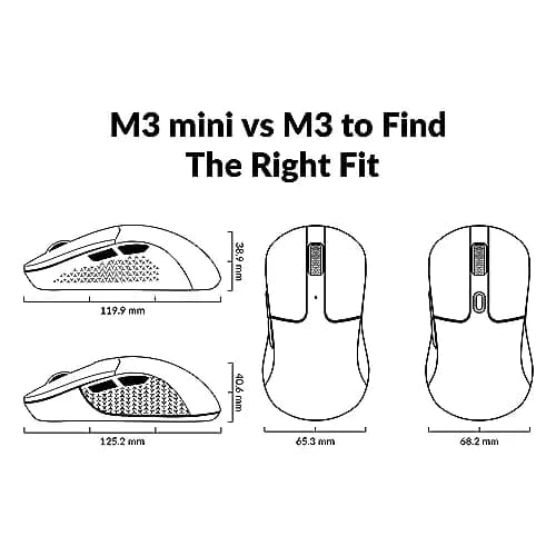 Keychron M3 Mini Wireless Optical Mouse | Bluetooth 5.1/2.4 GHz/Wired, 26,000 DPI, Lightweight, Ergonomic for Windows Mac Linux thumbnail 9