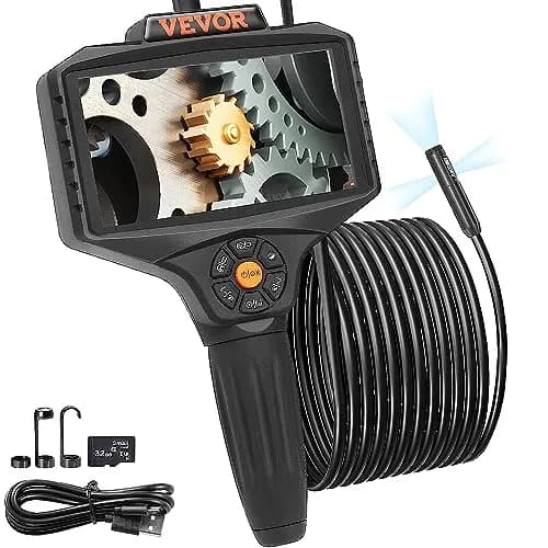 VEVOR Triple Lens Inspection Camera with Light, 5" IPS Screen, 16.5ft Cable, 1080P HD, 8X Zoom, Waterproof IP67, Automotive & Plumbing Use thumbnail 1