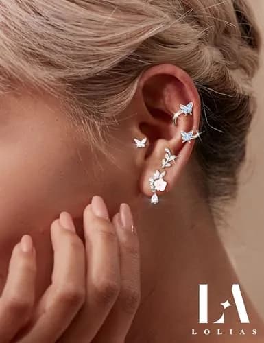 LOLIAS 16 Gauge Flat Back Cartilage Earrings for Women Hypoallergenic Stud | 9 Styles, Silver Tone, 6mm Post thumbnail 4