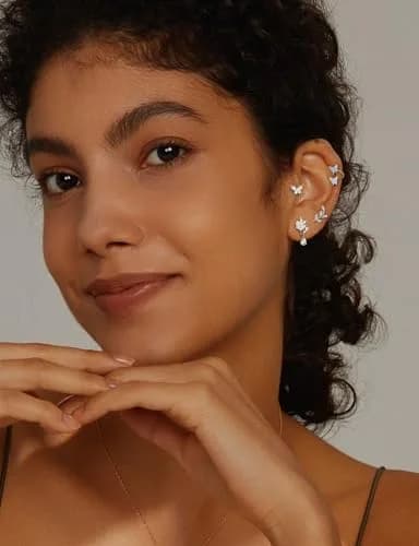 LOLIAS 16 Gauge Flat Back Cartilage Earrings for Women Hypoallergenic Stud | 9 Styles, Silver Tone, 6mm Post thumbnail 7
