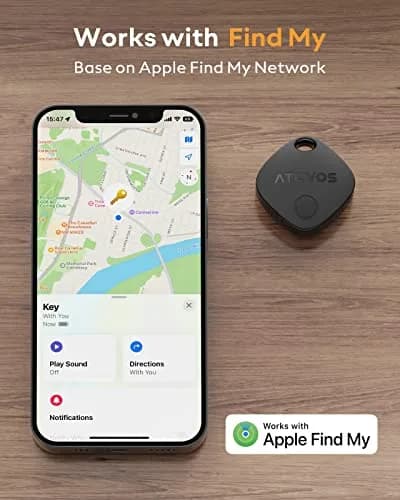 ATUVOS Air Tracker Tag-1 Pack for iOS | Bluetooth Luggage & Keys Finder, Replaceable Battery, IP67 Water-Resistant thumbnail 2