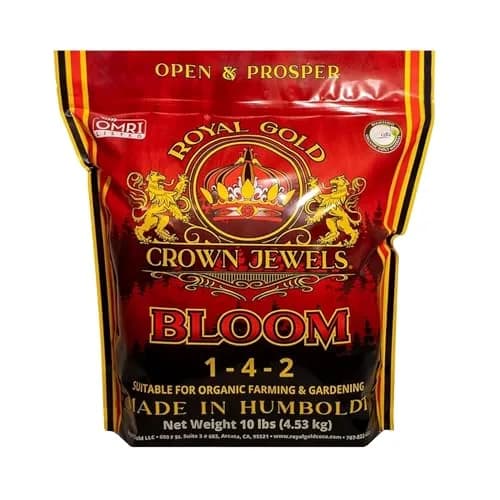 Royal Gold Crown Jewels Organic Bloom 1-4-2 Fertilizer 4.54kg | Vigorous Blossoms & Plant Growth thumbnail 1