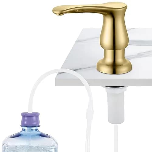 GAGALIFE Kitchen Sink Soap Dispenser Brushed Gold | Built-In, Durable & Stylish (70-120 chars) thumbnail 1