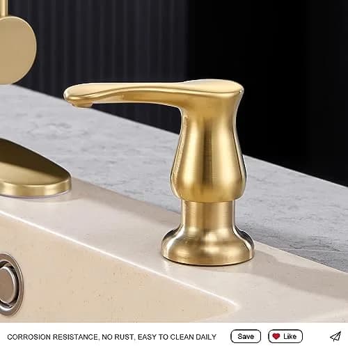 GAGALIFE Kitchen Sink Soap Dispenser Brushed Gold | Built-In, Durable & Stylish (70-120 chars) thumbnail 6