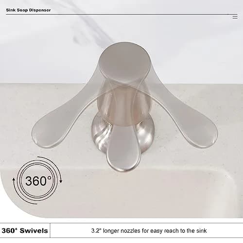 GAGALIFE Kitchen Sink Soap Dispenser Brushed Nickel with 40" Extension Tube | Under Sink Refillable Pump for Kitchen Countertops thumbnail 4