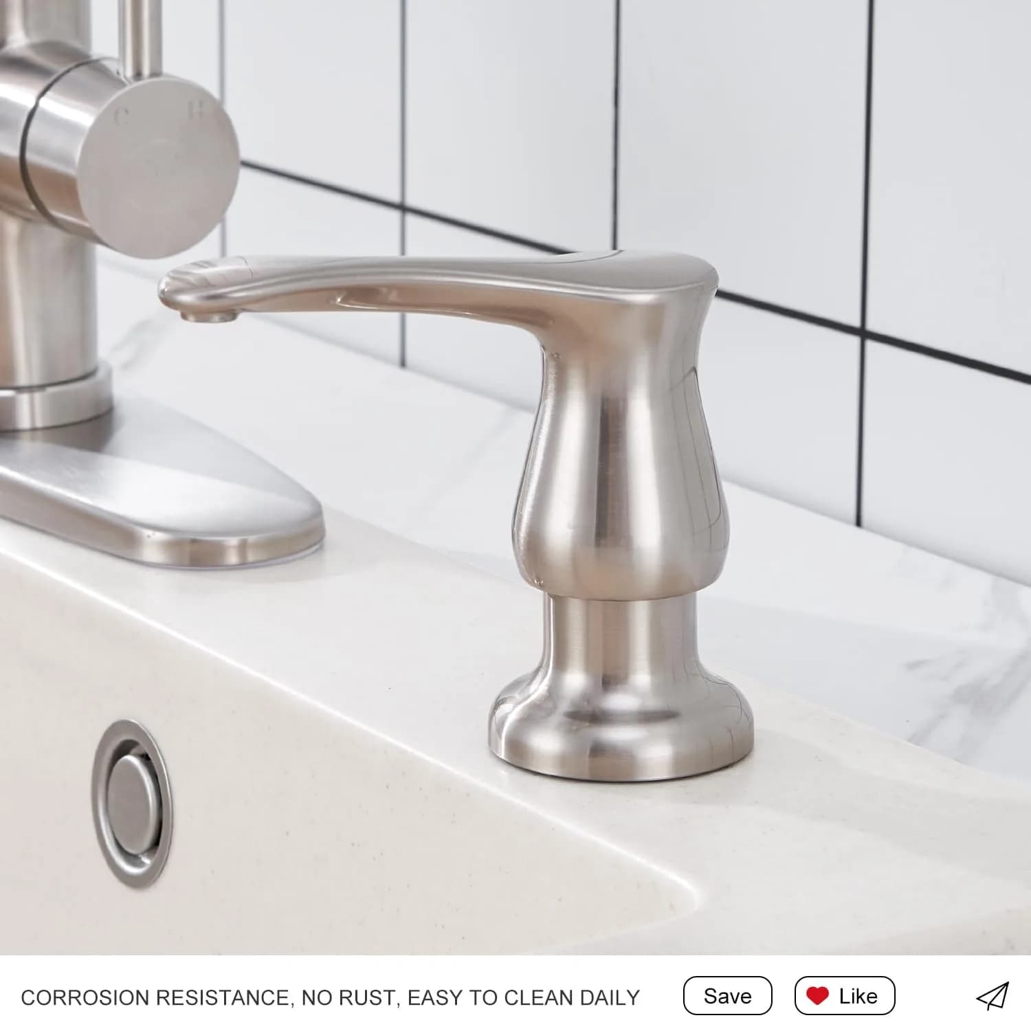 GAGALIFE Kitchen Sink Soap Dispenser Brushed Nickel with 40" Extension Tube | Under Sink Refillable Pump for Kitchen Countertops - view 6