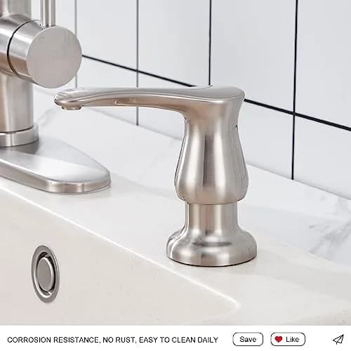 GAGALIFE Kitchen Sink Soap Dispenser Brushed Nickel with 40" Extension Tube | Under Sink Refillable Pump for Kitchen Countertops thumbnail 6