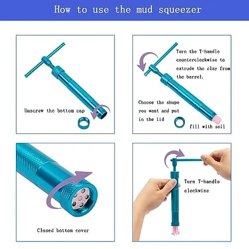 YAMHOHO Blue Stainless Steel Clay Extruder Tool Set with 20 Discs | 16.5 cm (6.5 in) Length thumbnail 5