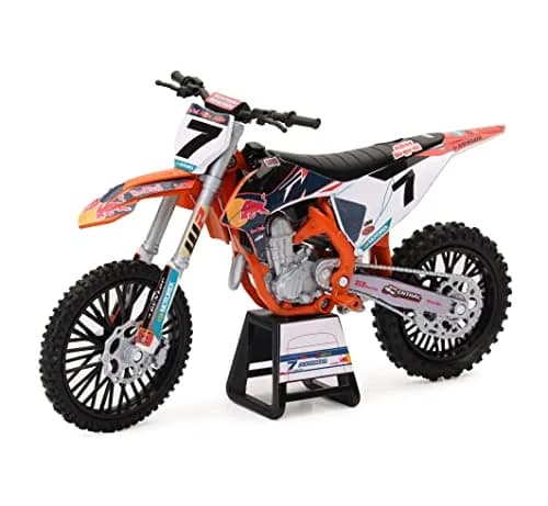 NewRay Motorcycles 1:12 Compatible with KTM 450 SX-F Red Bull KTM #7 Aaron Plessinger | Die-cast Replica, 42cm, Red thumbnail 1