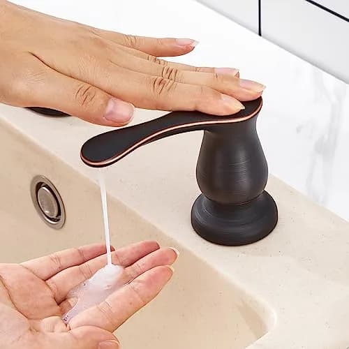 GAGALIFE Built-In Kitchen Sink Soap Dispenser with 500ml (17 OZ) Bottle - Oil Rubbed Bronze Finish | Easy Refill Top-Pump for Kitchens thumbnail 6