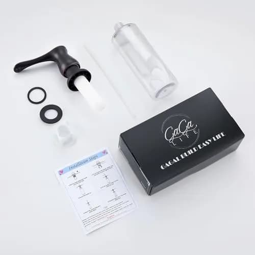 GAGALIFE Built-In Kitchen Sink Soap Dispenser with 500ml (17 OZ) Bottle - Oil Rubbed Bronze Finish | Easy Refill Top-Pump for Kitchens thumbnail 9