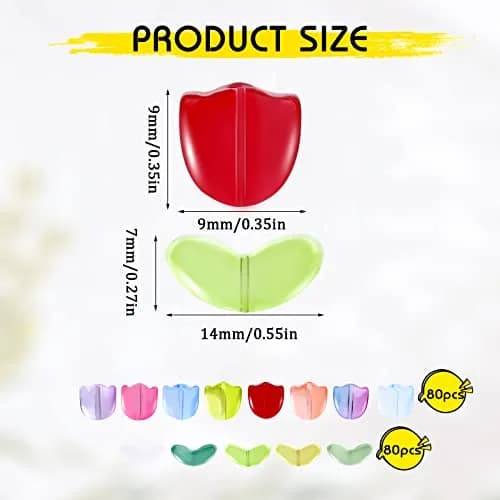 SAVITA 160pcs Tulip Flower Beads | Colorful Translucent Glass for Jewelry Making thumbnail 2