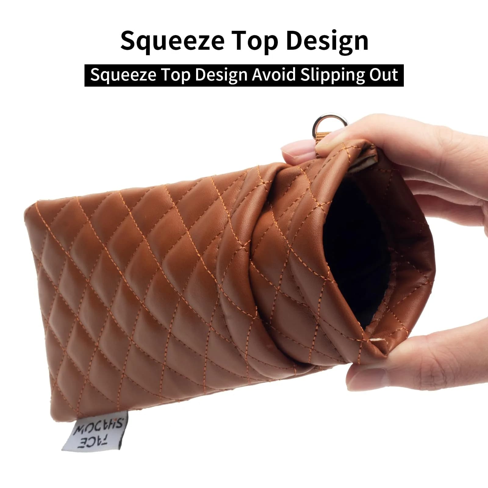 Face Shadow Double Glasses Case Soft Eyeglass Case for Women & Men | PU Leather with Stitched Cleaning Cloth - view 2