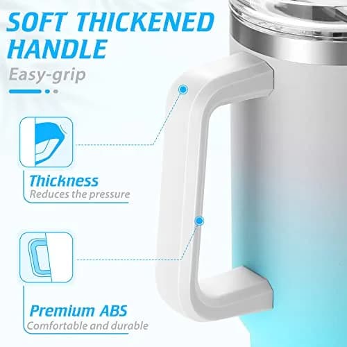 TaroKitc 40 oz Insulated Tumbler with Handle | Stainless Steel Travel Mug Keeps Cold 34H thumbnail 4