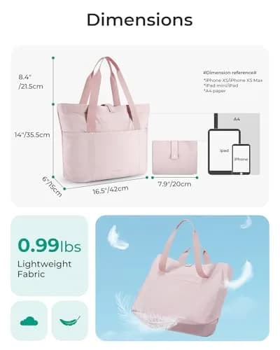 BAGSMART Foldable Tote Bag for Women | Large Capacity, Water-Resistant, Travel & Work Friendly thumbnail 5