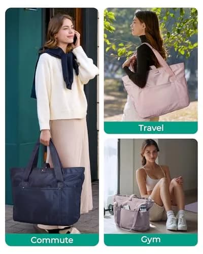 BAGSMART Foldable Tote Bag for Women | Large Capacity, Water-Resistant, Travel & Work Friendly thumbnail 2