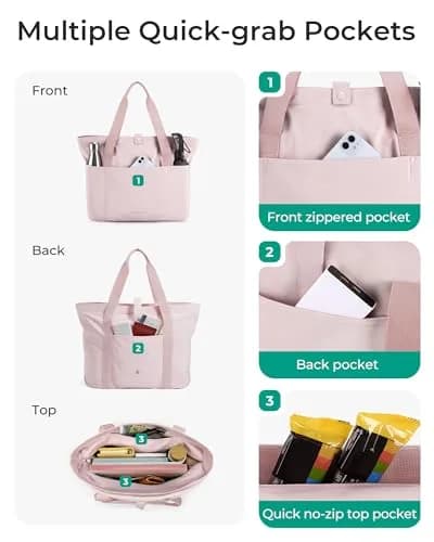 BAGSMART Foldable Tote Bag for Women | Large Capacity, Water-Resistant, Travel & Work Friendly thumbnail 4
