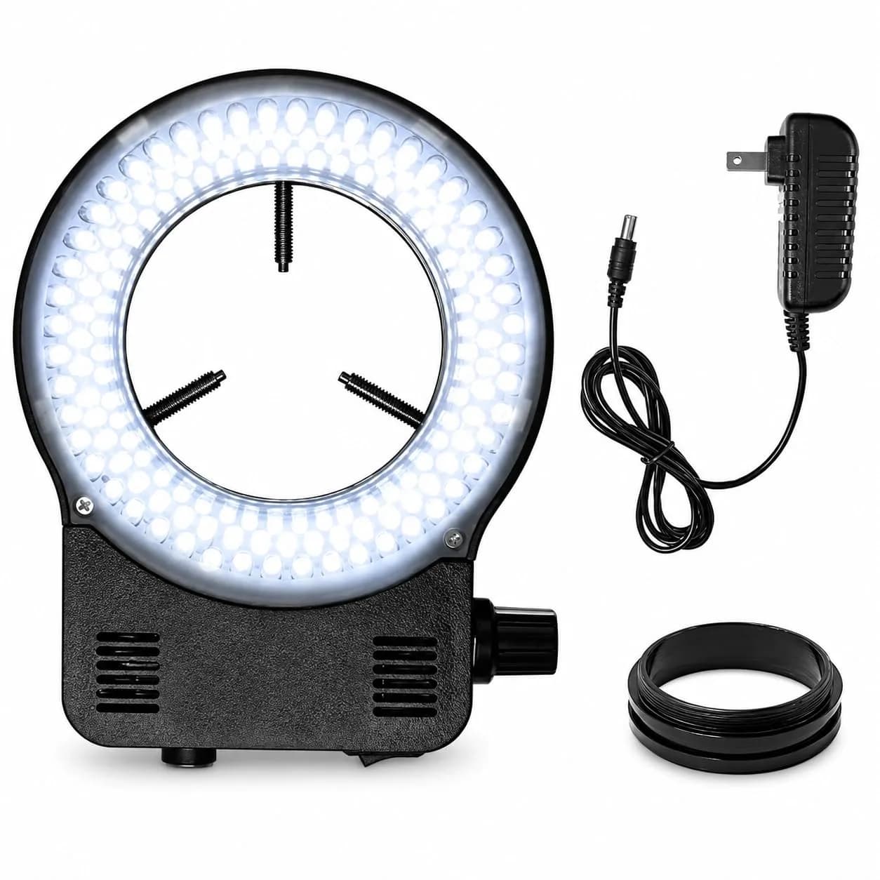 Gringoo Polarized LED Microscope Ring Light 90 LEDs | Anti-Glare Illuminator for Industrial Cameras & Repair Tools — plug ring led-144 LED