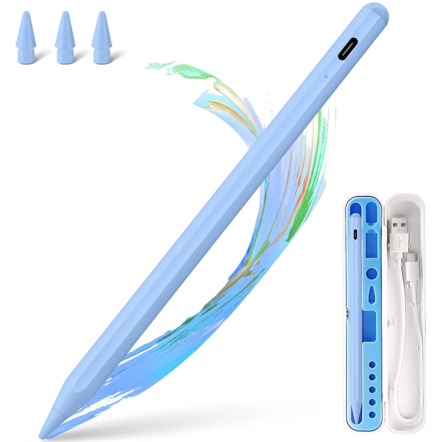 BLEBLE Stylus Pen for iPad 2018-2026 | Fast Charge, Palm Rejection, Tilt Sensor — Blue
