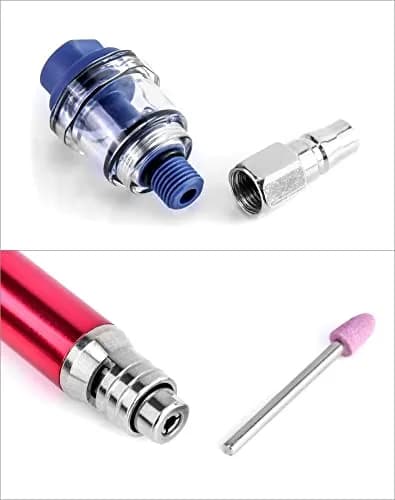 QWORK Air Micro Grinder 2 Set 1/8" Mini Pencil Polishing Cutting Tool Pneumatic Die Grinder 65000 RPM thumbnail 3