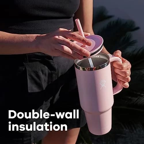 Hydro Flask Travel Tumbler with Handle, Lid and Straw in 32 Oz | Insulated Stainless Steel in Trillium thumbnail 4