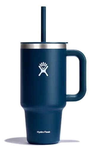 Hydro Flask 32 Oz Travel Tumbler with Handle & Straw | 946ml (32 Oz) Indigo Blue thumbnail 1