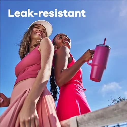 Hydro Flask Travel Tumbler with Handle, Lid and Straw - Insulated Stainless Steel 946ml (32 Oz) Black | Keeps Cold 24 Hrs thumbnail 3
