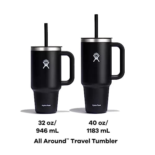 Hydro Flask Travel Tumbler with Handle, Lid and Straw - Insulated Stainless Steel 1183ml (40 Oz) Trillium | Keeps Drinks Cold for Hours thumbnail 6