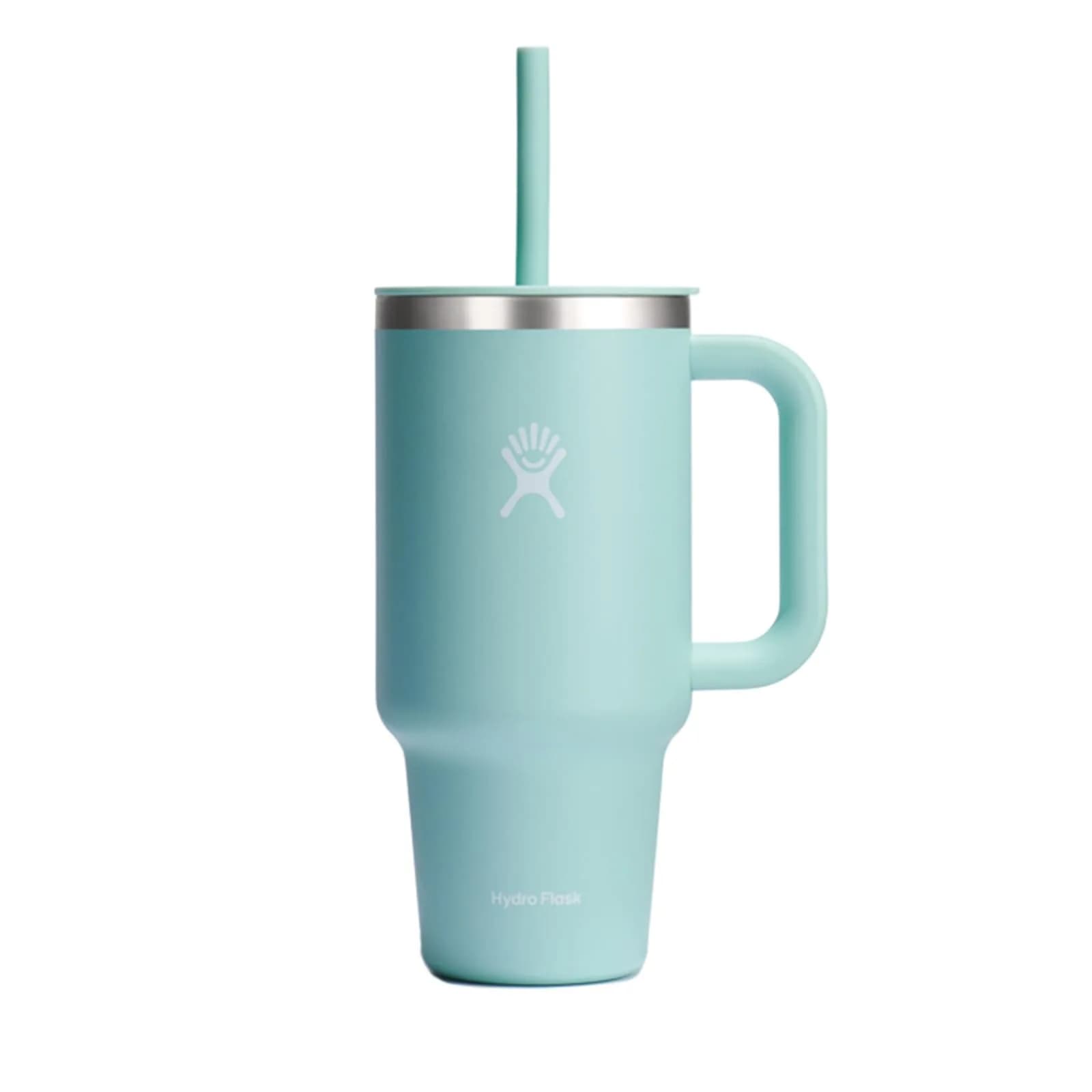 Hydro Flask Travel Tumbler with Handle, Lid and Straw - Insulated Stainless Steel 946ml (32 Oz) Dew | Keeps Drinks Cold for Hours — Dew