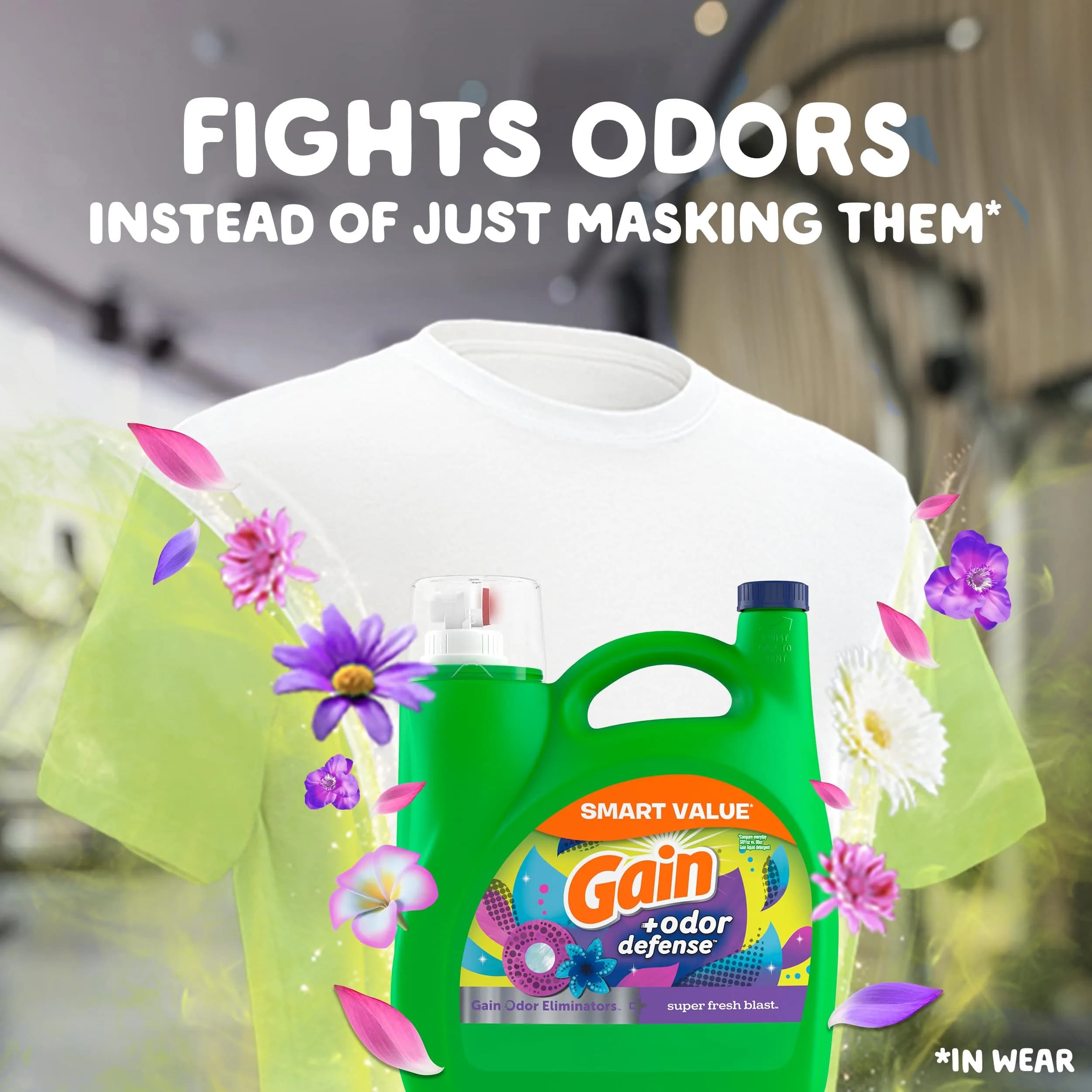 Gain Odor Defense Laundry Detergent, Super Fresh Blast Scent, 154 Fl Oz (Pack of 1) | Long-Lasting Fragrance - view 4
