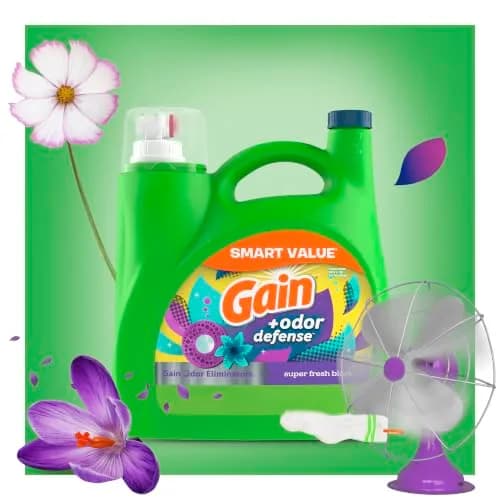 Gain + Odor Defense Liquid Laundry Detergent Super Fresh Blast 4.908 kg (154 Fl Oz) | HE Compatible Washing Soap thumbnail 7