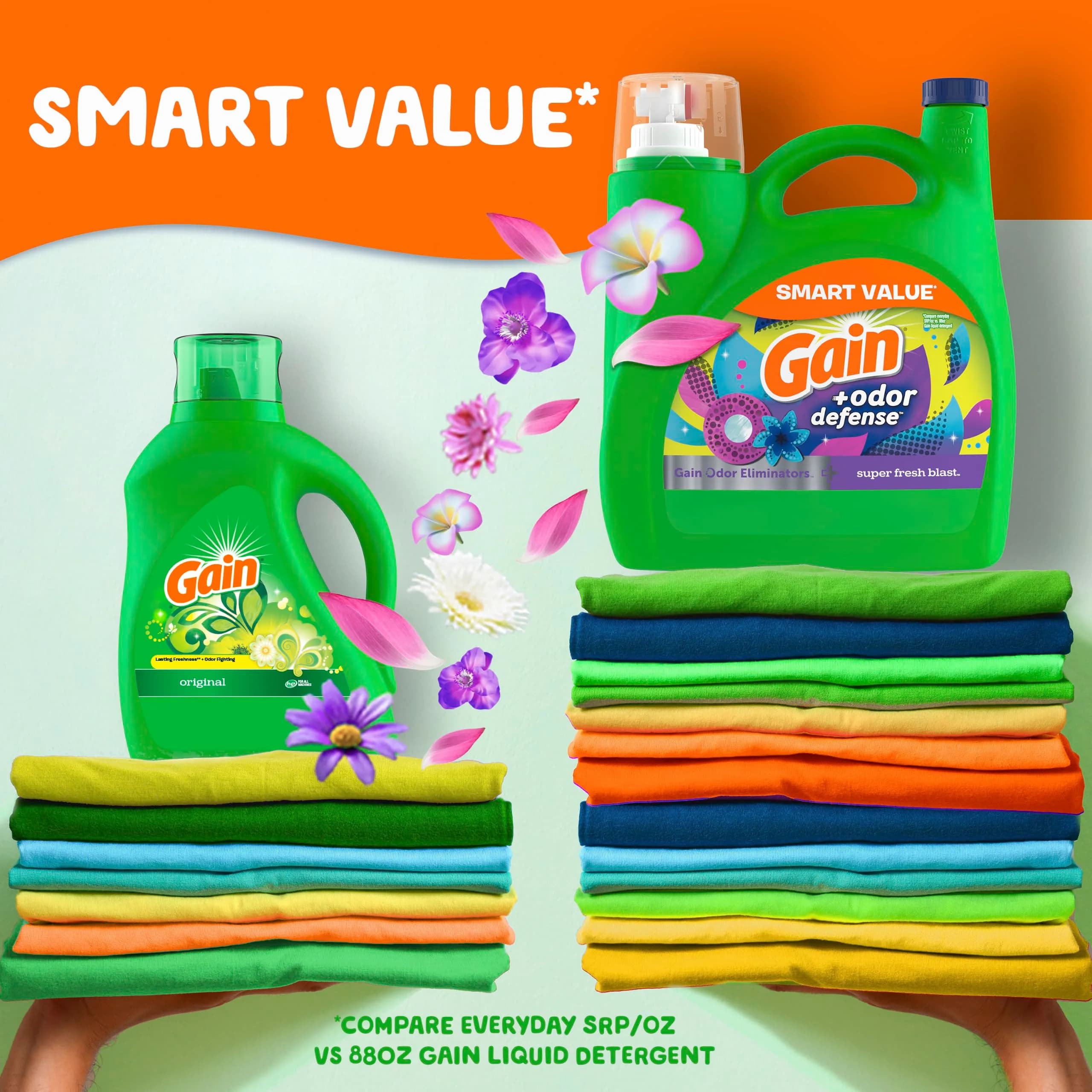 Gain Odor Defense Laundry Detergent, Super Fresh Blast Scent, 154 Fl Oz (Pack of 1) | Long-Lasting Fragrance - view 3