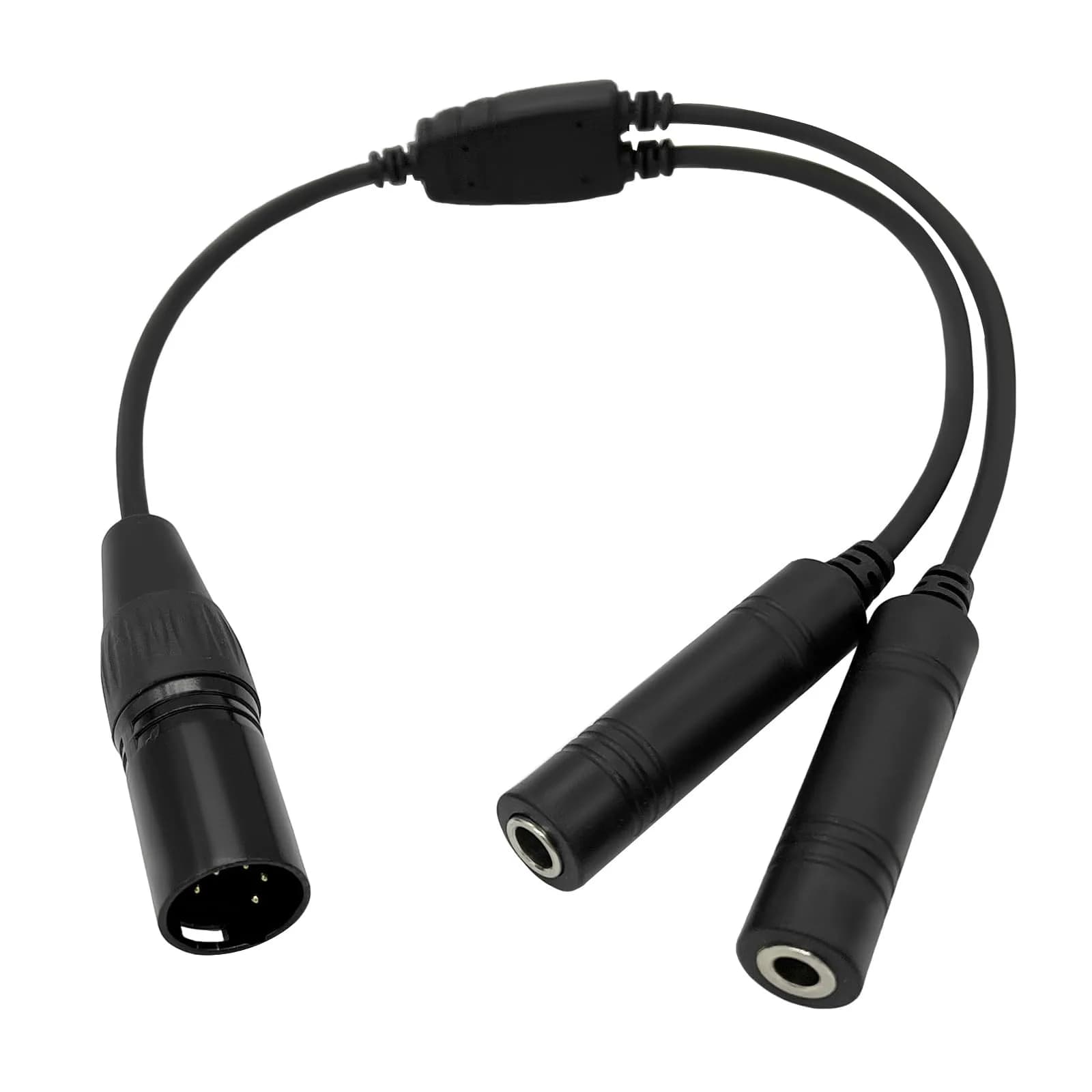 WODASEN Airbus Headset Adapter for General Aviation Dual Jacks to Airbus XLR 5 Pin, Black - main product image