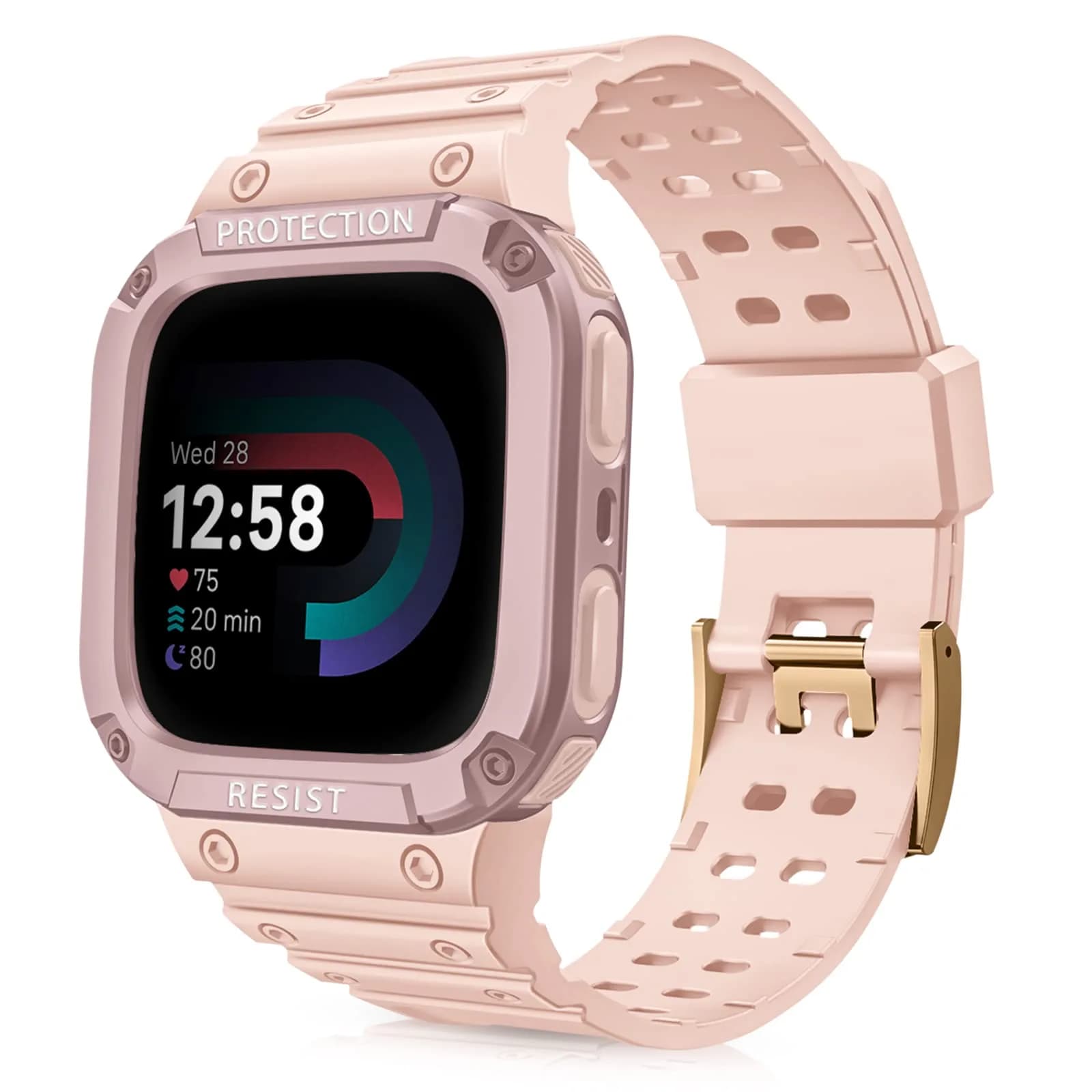 FINTIE Rugged Band with Case for Fitbit Versa 4/3/2/1 & Sense 2/1 | 165mm-245mm Wrist Size - main product image