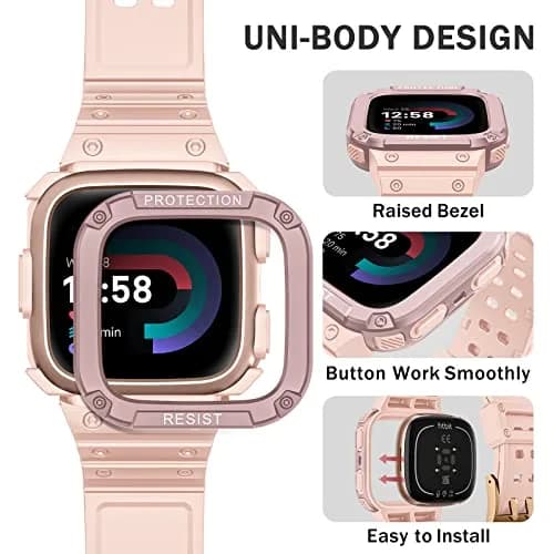 FINTIE Rugged Band with Case for Fitbit Versa 4/3/2/1 & Sense 2/1 | 165mm-245mm Wrist Size thumbnail 3