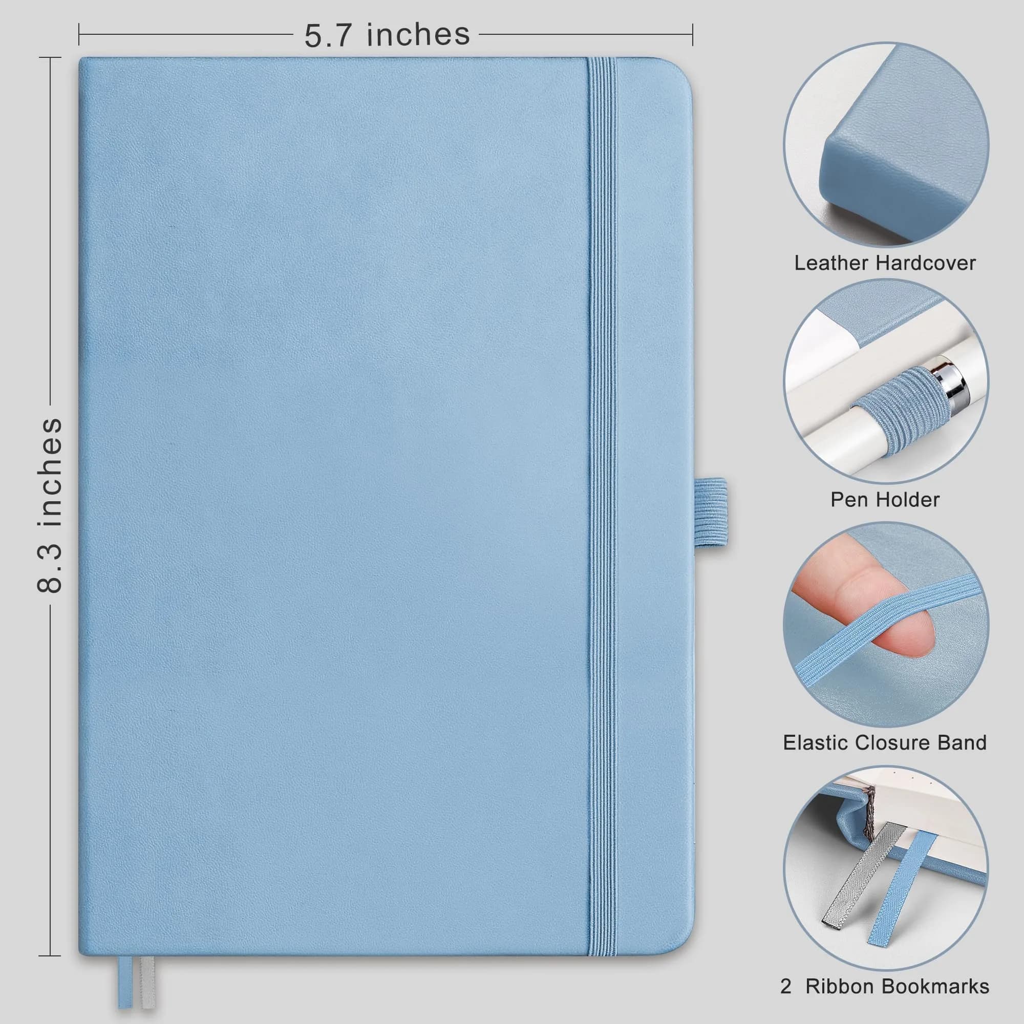 RETTACY Lined Journal Notebook A5 (5.7'' x 8.3'') 192 Pages | Acid-Free Paper Notebook for Office & Students - view 2
