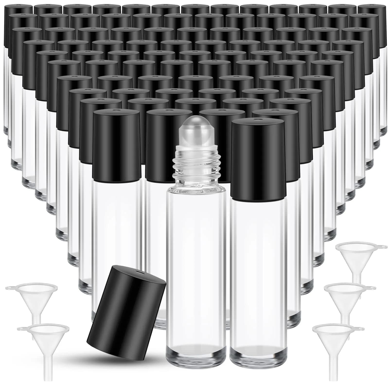 Sumind 150 Pcs Glass Essential Oil Roller Bottles 10 ml | Leakproof, Reusable, Travel Friendly — Clear