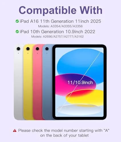 Hamile Keyboard Case for iPad A16 11th & 10th Gen | 7-Color Backlit, Detachable, Slim Design thumbnail 2