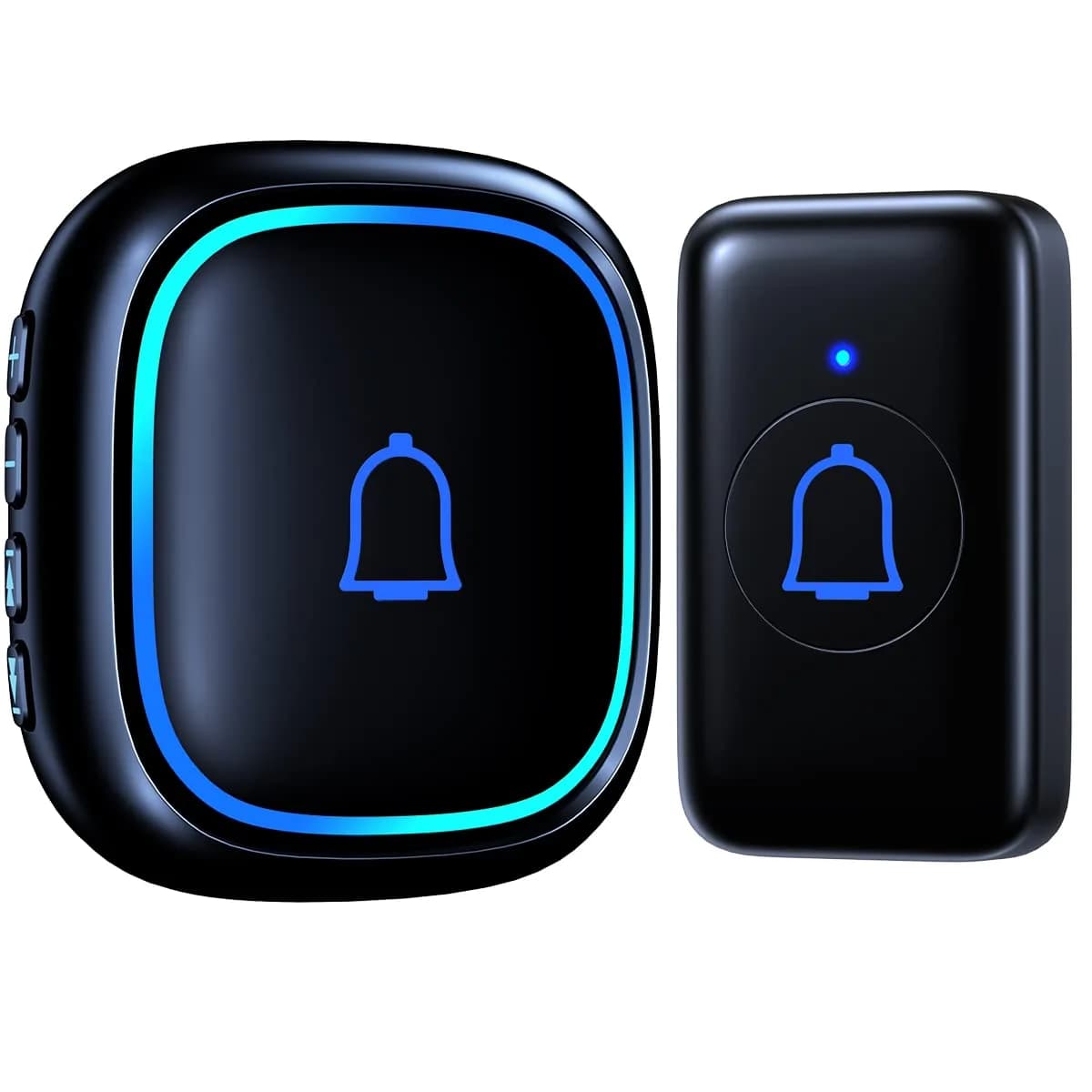 LetsWill Wireless Doorbell Classroom Doorbell IP66 Waterproof Loud 115dB 1000ft Range | Easy Install Plug-in Receiver — C-Black