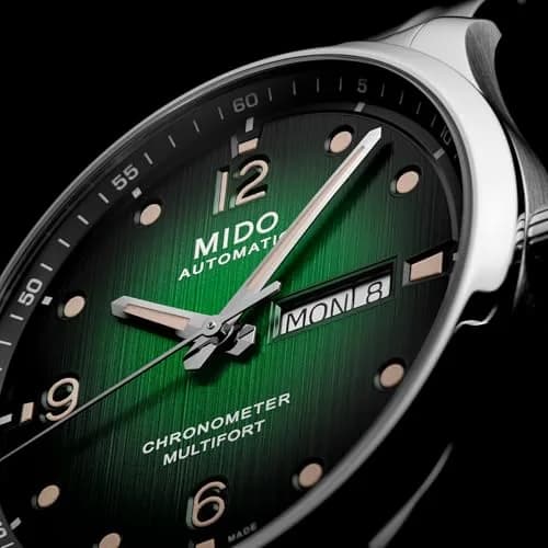 MIDO Multifort M Chronometer Swiss Automatic Watch for Men | Green Dial, 42mm Case, 80-Hour Power Reserve thumbnail 3