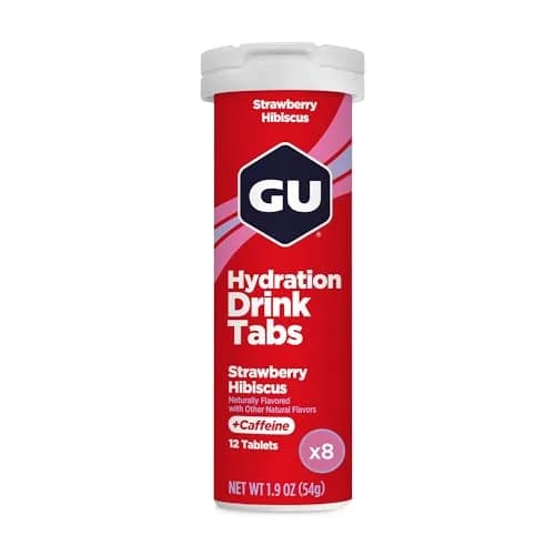 GU Energy Hydration Drink Tabs, Electrolyte Tablets with Potassium, Strawberry Hibiscus | Light, Low-Calorie Hydration for Active Lifestyles thumbnail 1