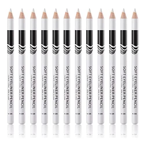 Go Ho 12 PCS White Eyebrow Eyeliner Pencils | Sweatproof, Long-lasting, Matte White thumbnail 1