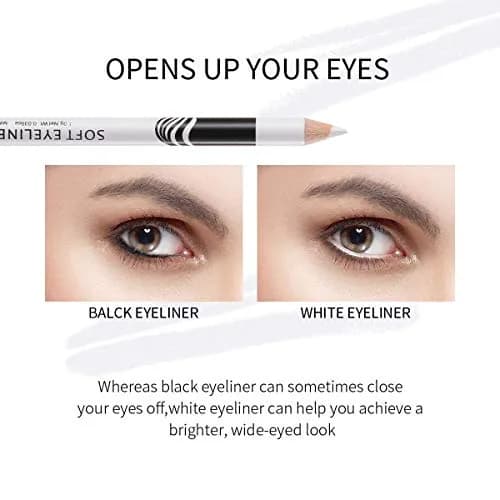 Go Ho 12 PCS White Eyebrow Eyeliner Pencils | Sweatproof, Long-lasting, Matte White thumbnail 6