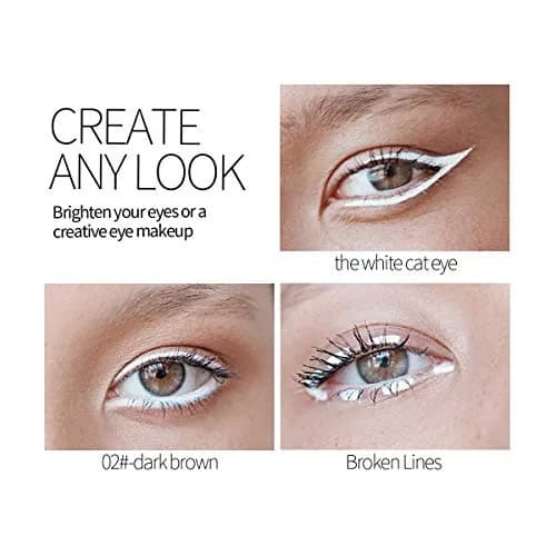 Go Ho 12 PCS White Eyebrow Eyeliner Pencils | Sweatproof, Long-lasting, Matte White thumbnail 3