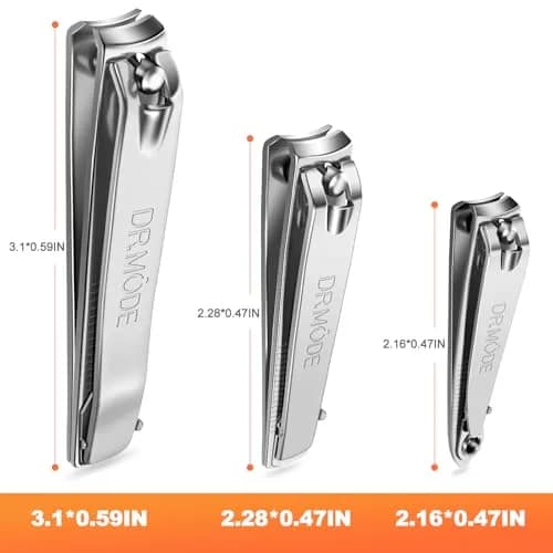 DRMODE Finger Nail Clippers Adult, 8 Pack for Men Women | Sharp Stainless Steel Nail Cutter Set thumbnail 8