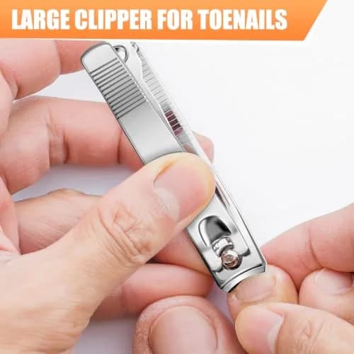 DRMODE Finger Nail Clippers Adult, 8 Pack for Men Women | Sharp Stainless Steel Nail Cutter Set thumbnail 3