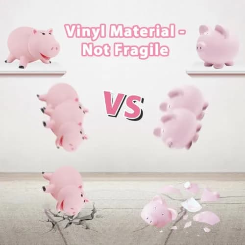 PHOCAS Pink Piggy Bank Unbreakable 7.6" x 4.8" x 4.8" | Durable Kids Coin Bank for Saving thumbnail 3