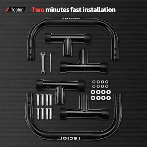 Teclor Black Calisthenics Stand with 660LBS Capacity | Heavy Duty Steel Push Up Bars for Full Body Workouts thumbnail 6