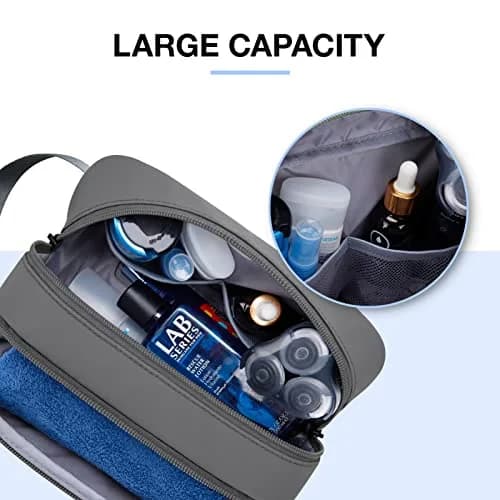 BAGSMART Travel Toiletry Bag for Men, Dopp Kit Water Resistant Shaving Bag 26cm (10.2in) | Organizes Toiletries & Accessories thumbnail 4